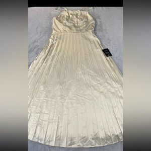 Lulus womens beige cross back dress size small